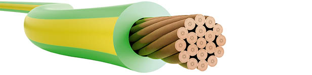 040-32395 - Flachband-Litze 0,14 mm², 25 m Spule, gelb/weiß/grün
